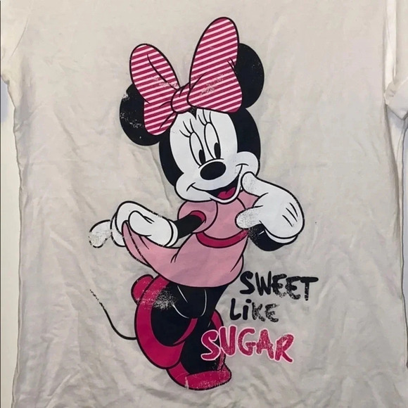 Disney  Minnie Mouse white Tee shirt Sz S - Picture 5 of 9